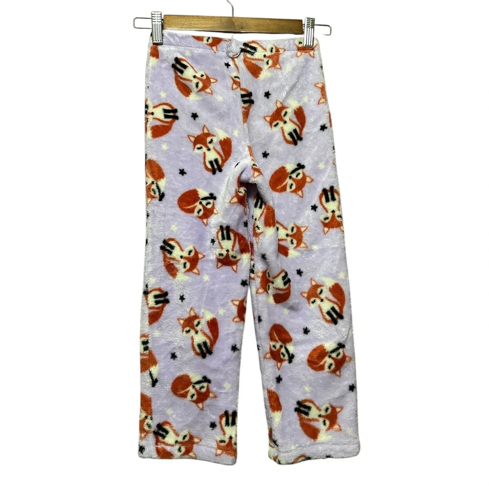 Wonder Nation Purple Fox Pajama Pants Kids Size S 6-6X Flame Resistant Sleepwear